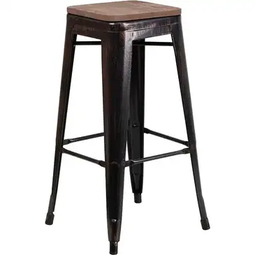 Flash Furniture CH-31320-30-BQ-WD-GG Bar Stool, Stacking, Indoor