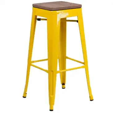 Flash Furniture CH-31320-30-YL-WD-GG Bar Stool, Stacking, Indoor