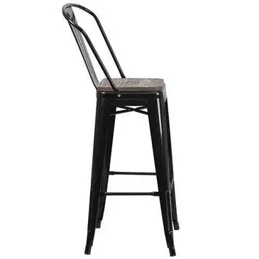 Flash Furniture CH-31320-30GB-BK-WD-GG Bar Stool, Stacking, Indoor