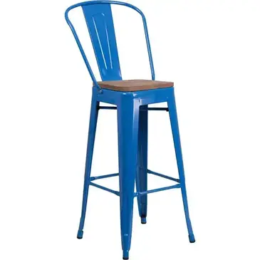 Flash Furniture CH-31320-30GB-BL-WD-GG Bar Stool, Stacking, Indoor
