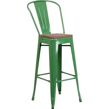 Flash Furniture CH-31320-30GB-GN-WD-GG Bar Stool, Stacking, Indoor