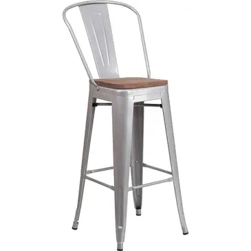 Flash Furniture CH-31320-30GB-SIL-WD-GG Bar Stool, Stacking, Indoor
