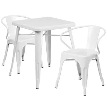 Flash Furniture CH-31330-2-70-WH-GG Chair & Table Set, Outdoor