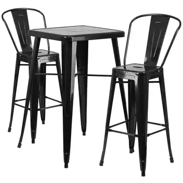 Flash Furniture CH-31330B-2-30GB-BK-GG Chair & Table Set, Outdoor