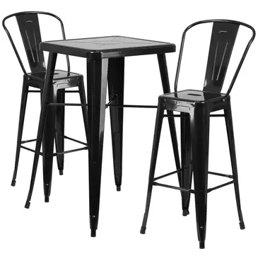 Flash Furniture CH-31330B-2-30GB-BK-GG Chair & Table Set, Outdoor