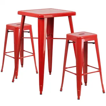 Flash Furniture CH-31330B-2-30SQ-RED-GG Chair & Table Set, Outdoor