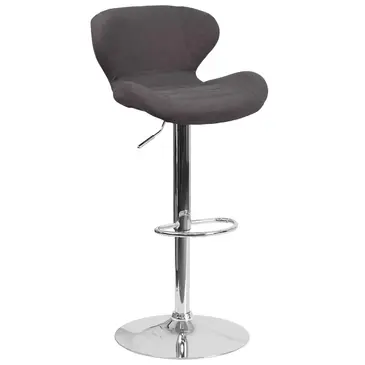 Flash Furniture CH-321-BKFAB-GG Bar Stool, Swivel, Indoor