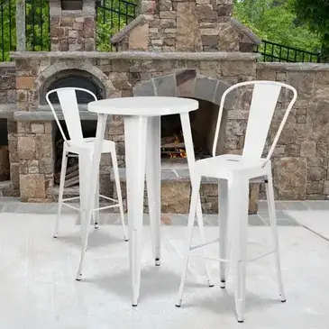 Flash Furniture CH-51080BH-2-30CAFE-WH-GG Chair & Table Set, Outdoor