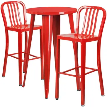 Flash Furniture CH-51080BH-2-30VRT-RED-GG Chair & Table Set, Outdoor