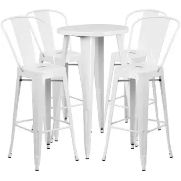 Flash Furniture CH-51080BH-4-30CAFE-WH-GG Chair & Table Set, Outdoor