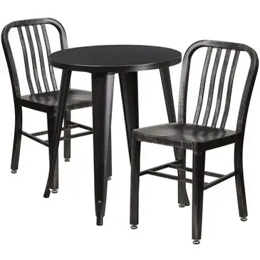 Flash Furniture CH-51080TH-2-18VRT-BQ-GG Chair & Table Set, Outdoor