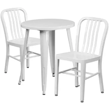 Flash Furniture CH-51080TH-2-18VRT-WH-GG Chair & Table Set, Outdoor