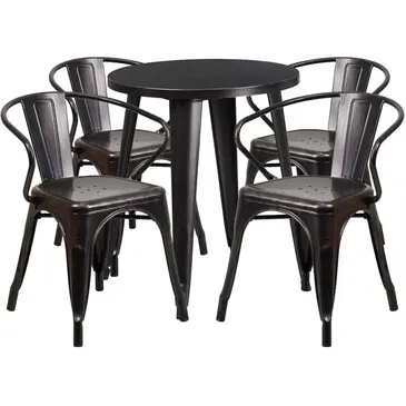 Flash Furniture CH-51080TH-4-18ARM-BQ-GG Chair & Table Set, Outdoor