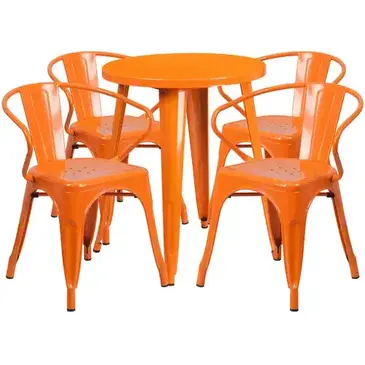 Flash Furniture CH-51080TH-4-18ARM-OR-GG Chair & Table Set, Outdoor