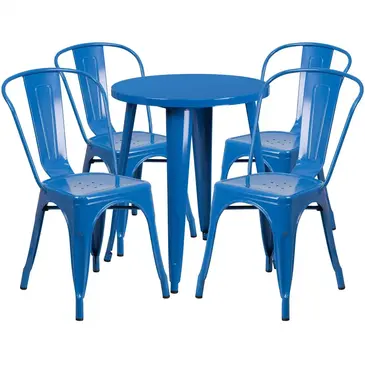 Flash Furniture CH-51080TH-4-18CAFE-BL-GG Chair & Table Set, Outdoor