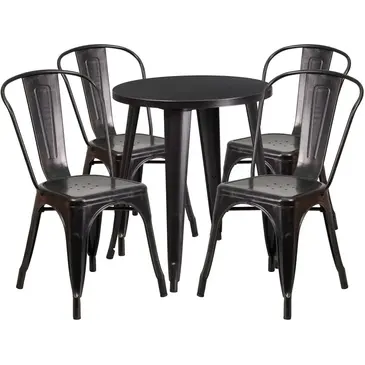 Flash Furniture CH-51080TH-4-18CAFE-BQ-GG Chair & Table Set, Outdoor