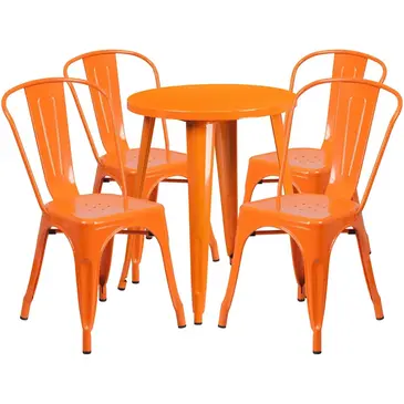 Flash Furniture CH-51080TH-4-18CAFE-OR-GG Chair & Table Set, Outdoor