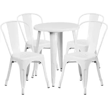 Flash Furniture CH-51080TH-4-18CAFE-WH-GG Chair & Table Set, Outdoor