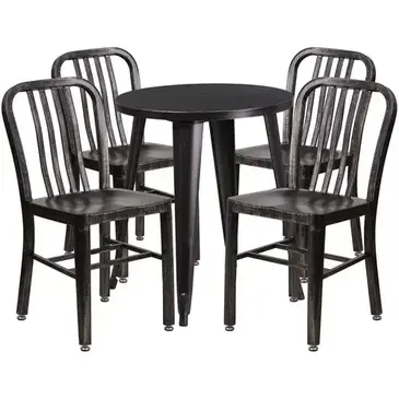 Flash Furniture CH-51080TH-4-18VRT-BQ-GG Chair & Table Set, Outdoor