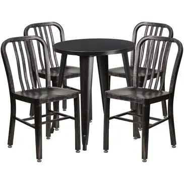 Flash Furniture CH-51080TH-4-18VRT-BQ-GG Chair & Table Set, Outdoor