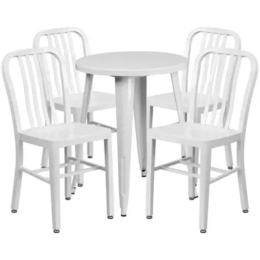 Flash Furniture CH-51080TH-4-18VRT-WH-GG Chair & Table Set, Outdoor