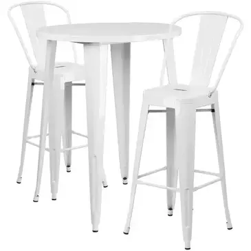 Flash Furniture CH-51090BH-2-30CAFE-WH-GG Chair & Table Set, Outdoor
