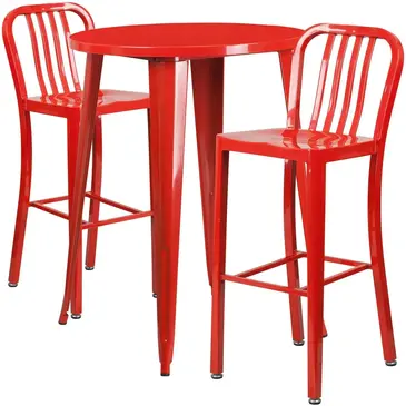 Flash Furniture CH-51090BH-2-30VRT-RED-GG Chair & Table Set, Outdoor