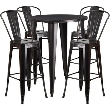 Flash Furniture CH-51090BH-4-30CAFE-BQ-GG Chair & Table Set, Outdoor