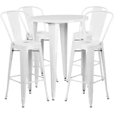 Flash Furniture CH-51090BH-4-30CAFE-WH-GG Chair & Table Set, Outdoor