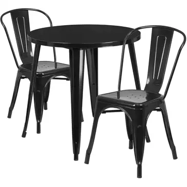 Flash Furniture CH-51090TH-2-18CAFE-BK-GG Chair & Table Set, Outdoor
