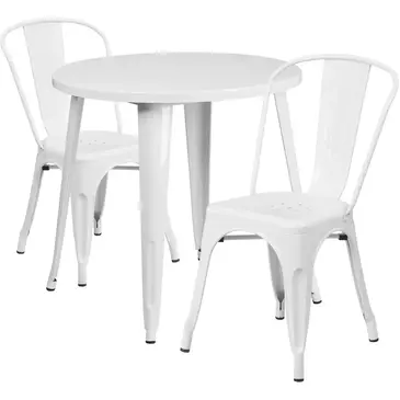 Flash Furniture CH-51090TH-2-18CAFE-WH-GG Chair & Table Set, Outdoor