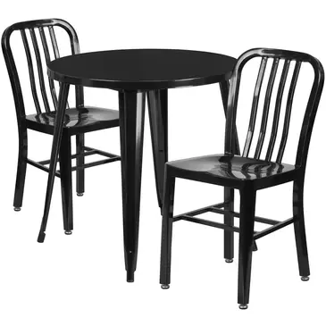 Flash Furniture CH-51090TH-2-18VRT-BK-GG Chair & Table Set, Outdoor