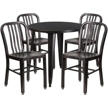 Flash Furniture CH-51090TH-4-18VRT-BQ-GG Chair & Table Set, Outdoor