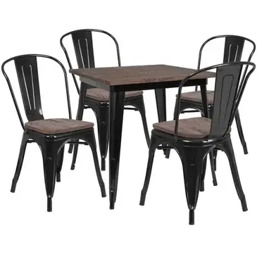 Flash Furniture CH-WD-TBCH-18-GG Chair & Table Set, Indoor