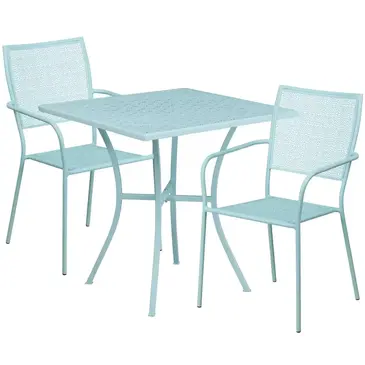 Flash Furniture CO-28SQ-02CHR2-SKY-GG Chair & Table Set, Outdoor