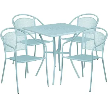 Flash Furniture CO-28SQ-03CHR4-SKY-GG Chair & Table Set, Outdoor