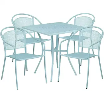 Flash Furniture CO-28SQ-03CHR4-SKY-GG Chair & Table Set, Outdoor