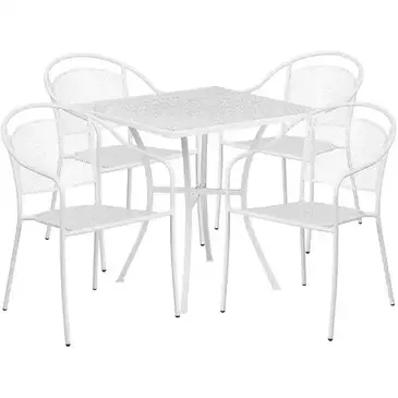 Flash Furniture CO-28SQ-03CHR4-WH-GG Chair & Table Set, Outdoor
