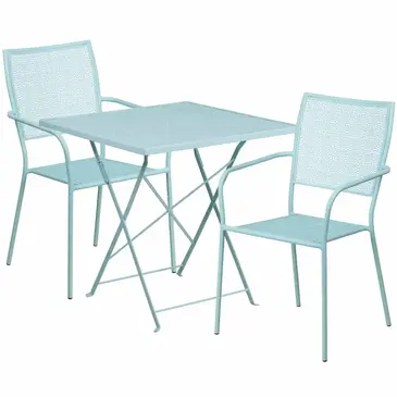 Flash Furniture CO-28SQF-02CHR2-SKY-GG Chair & Table Set, Outdoor