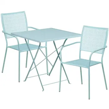 Flash Furniture CO-28SQF-02CHR2-SKY-GG Chair & Table Set, Outdoor