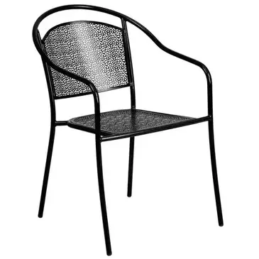 Flash Furniture CO-3-BK-GG Chair, Armchair, Stacking, Outdoor