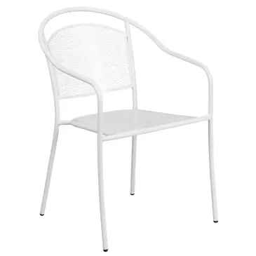 Flash Furniture CO-3-WH-GG Chair, Armchair, Stacking, Outdoor