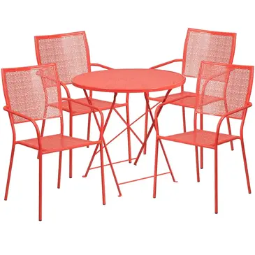 Flash Furniture CO-30RDF-02CHR4-RED-GG Chair & Table Set, Outdoor