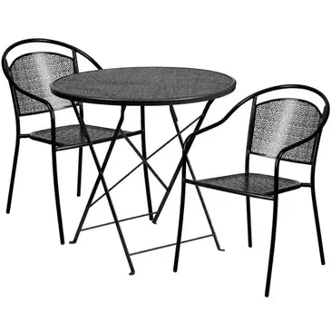 Flash Furniture CO-30RDF-03CHR2-BK-GG Chair & Table Set, Outdoor