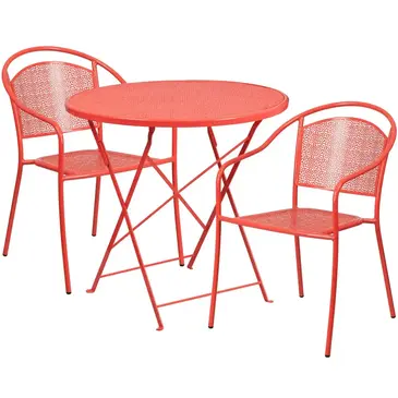 Flash Furniture CO-30RDF-03CHR2-RED-GG Chair & Table Set, Outdoor