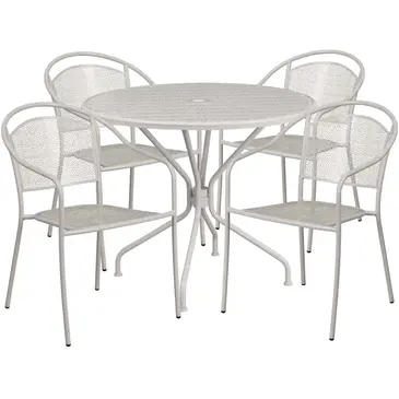Flash Furniture CO-35RD-03CHR4-SIL-GG Chair & Table Set, Outdoor