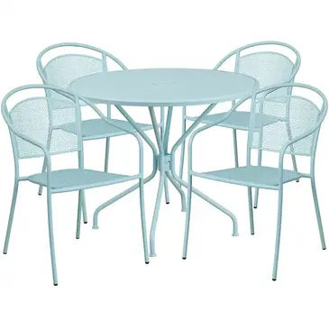 Flash Furniture CO-35RD-03CHR4-SKY-GG Chair & Table Set, Outdoor