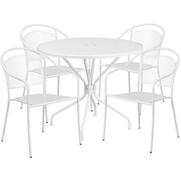 Flash Furniture CO-35RD-03CHR4-WH-GG Chair & Table Set, Outdoor