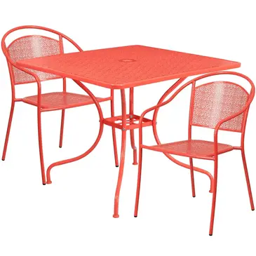 Flash Furniture CO-35SQ-03CHR2-RED-GG Chair & Table Set, Outdoor