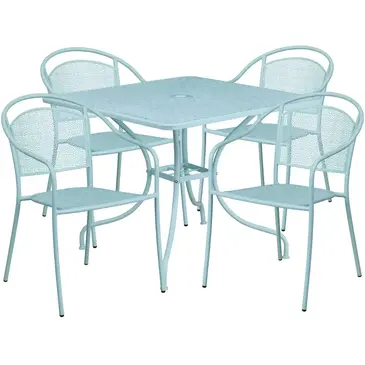 Flash Furniture CO-35SQ-03CHR4-SKY-GG Chair & Table Set, Outdoor